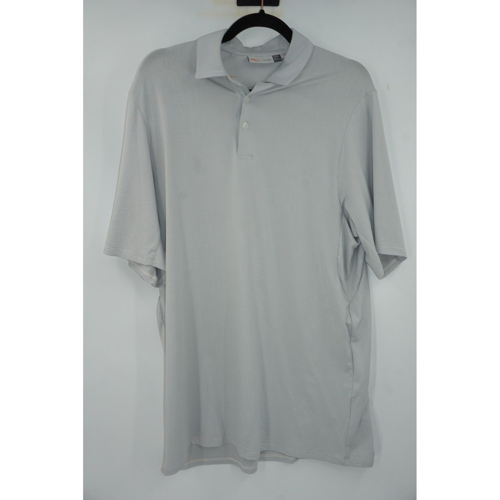 KJUS Polo Shirt Mens Large‎ Gray Comfort Fit UPF 50+ Performance Golf Knit